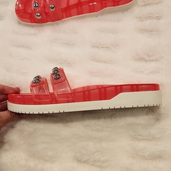 Brand New NIB Marc Fisher Trent Jelly Slide Sandals in Pink size 9 - Picture 7 of 13